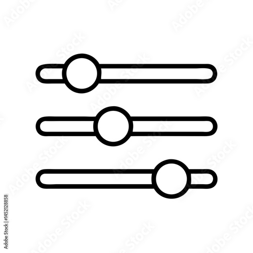 Outline icon of sliders and switches representing control of settings and preferences