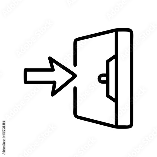 Login icon: an arrow crossing a frame, symbolizing the authorization process