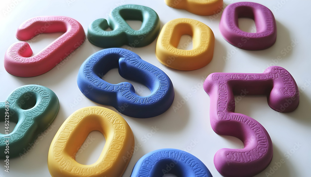 Fototapeta premium Colorful numbers educational illustration