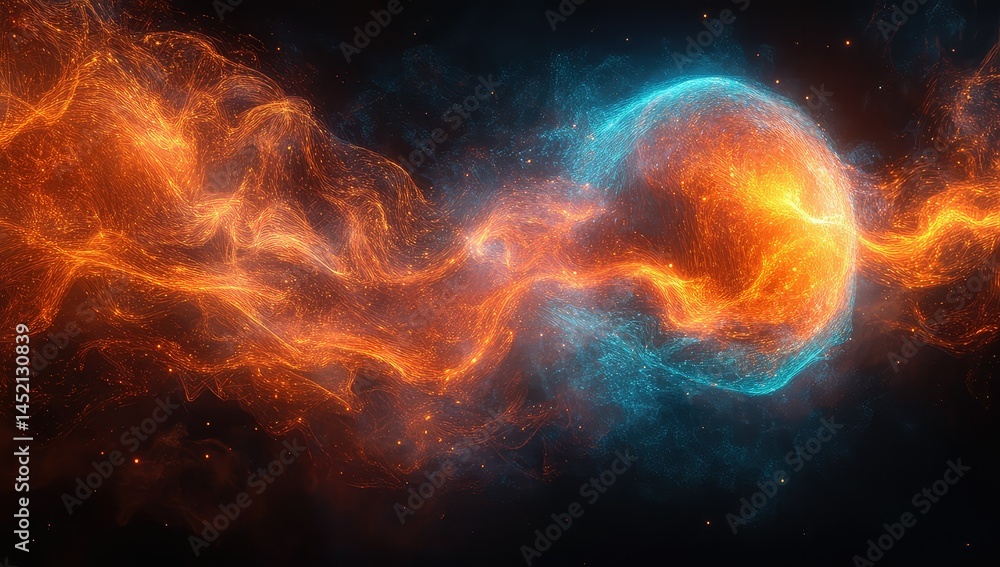 Fiery Plasma Sphere Energy Flow. Fiery Plasma Sphere Energy Flow.