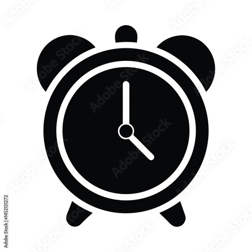Clock Alarm Icon Silhouette Vector Illustration
