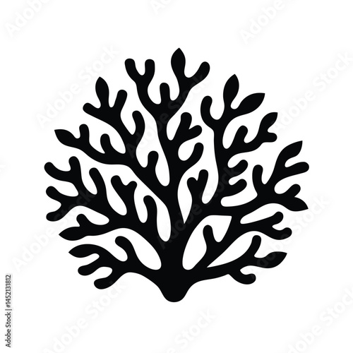Coral Reef Icon Silhouette Vector Illustration