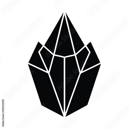 Crystal Shard Icon Silhouette Vector Illustration