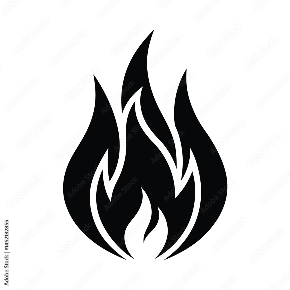 Fire Flame Icon Silhouette Vector Illustration Fire Flame Icon Silhouette Vector Illustration