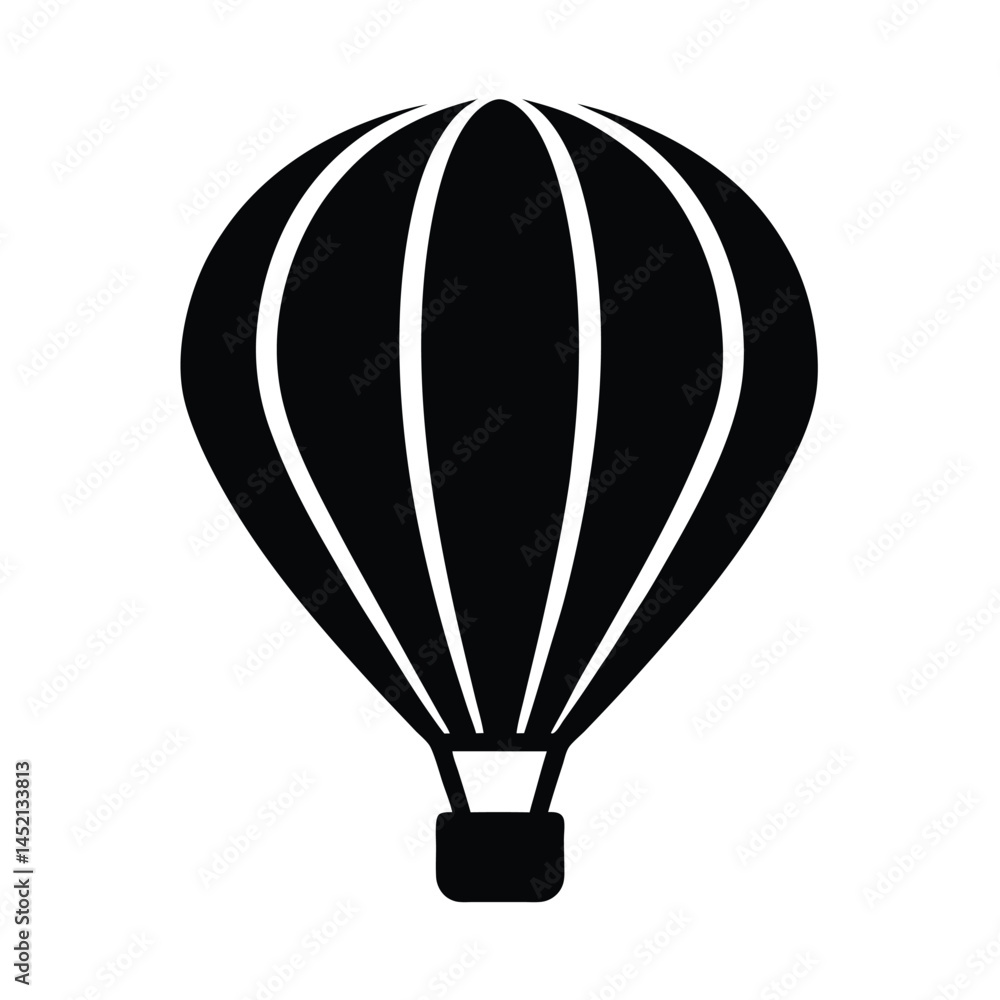 Fototapeta premium Hot Air Balloon Icon Silhouette Vector Illustration