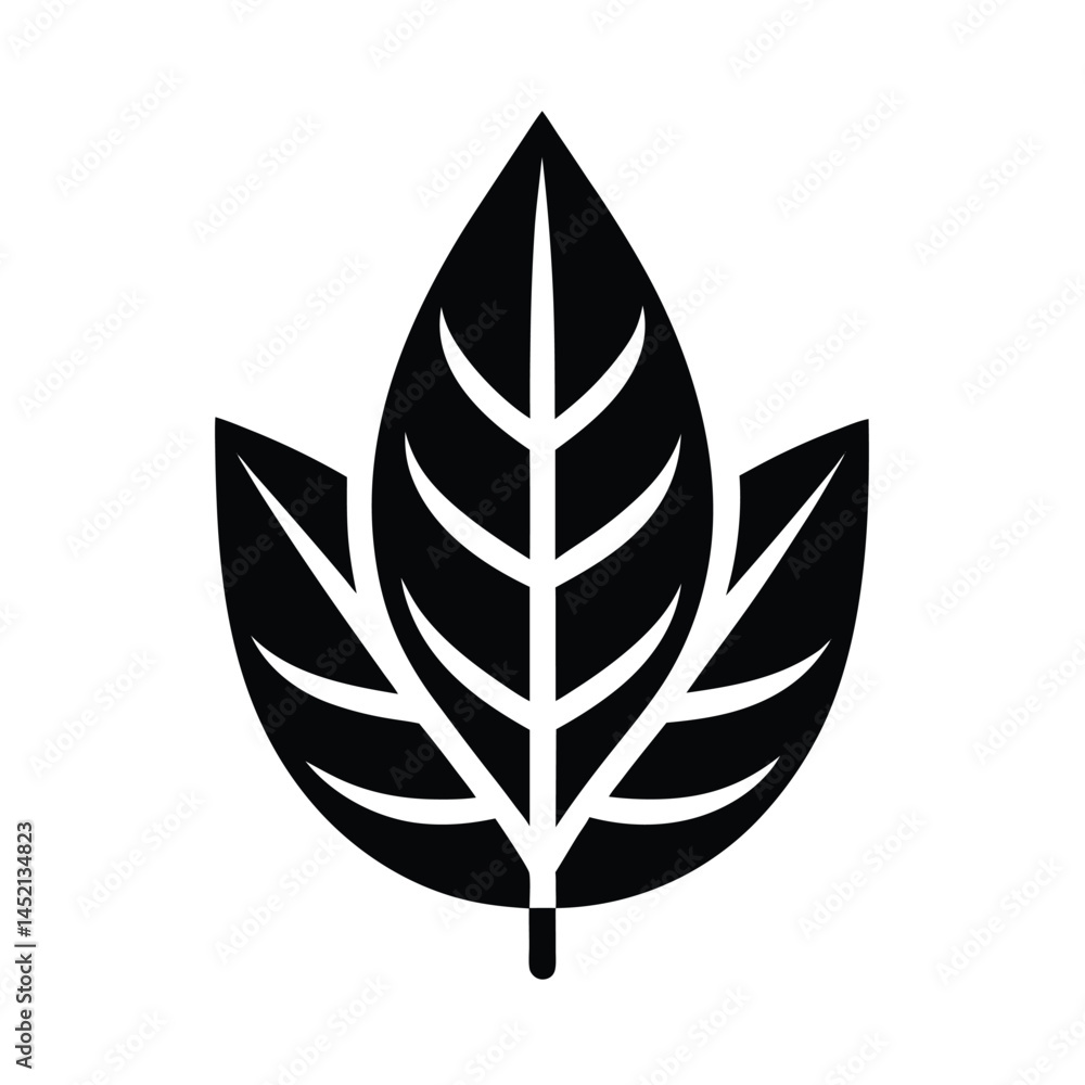 Leaf Simple Stencil Icon Silhouette Vector Illustration Leaf Simple Stencil Icon Silhouette Vector Illustration