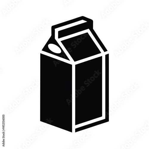 Milk Carton Stencil Icon Silhouette Vector Illustration