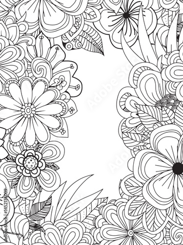 Ornamental Floral Zentangle Design