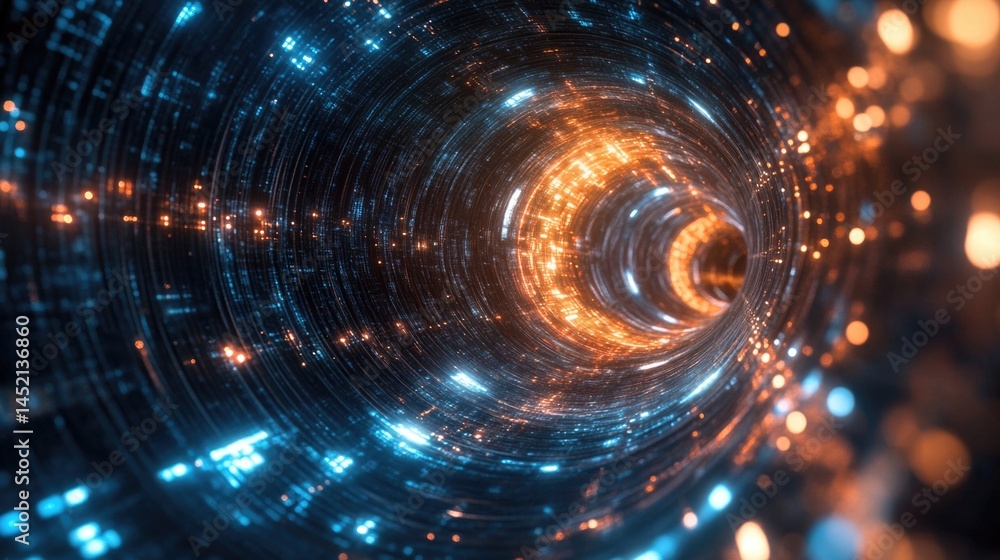 Obraz premium Vivid digital vortex showing a swirl of light and energy against a white background