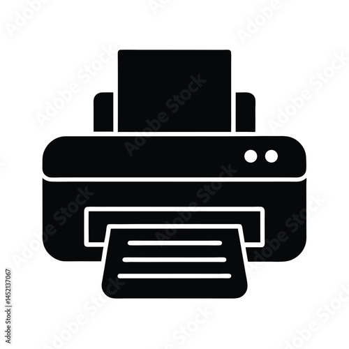 printer office stencil icon silhouette vector illustration