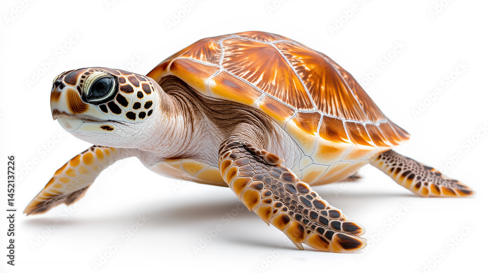 Obraz premium Colorful turtle swimming gracefully in clear water