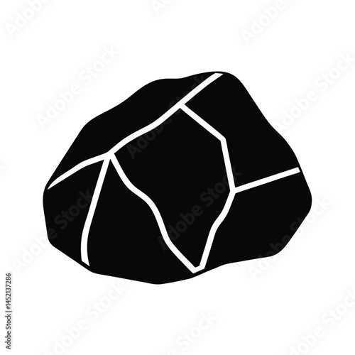 rock boulder stencil icon silhouette vector illustration