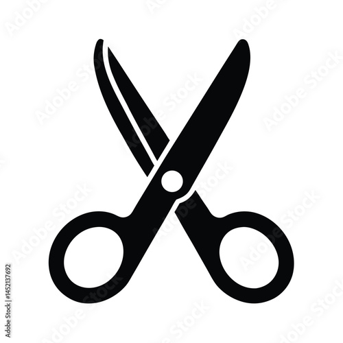 scissors cut stencil icon silhouette vector illustration