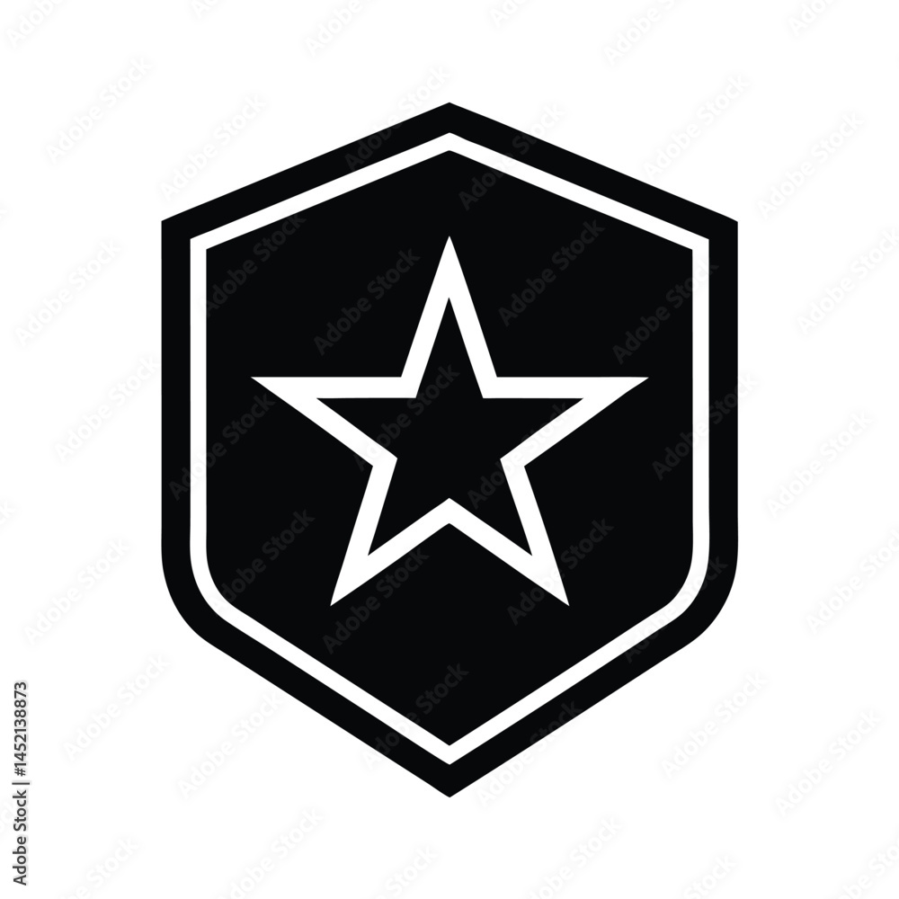 star badge stencil icon silhouette vector illustration star badge stencil icon silhouette vector illustration