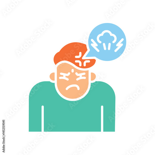 Annoyance emotion color flat icon for digital and print projects.