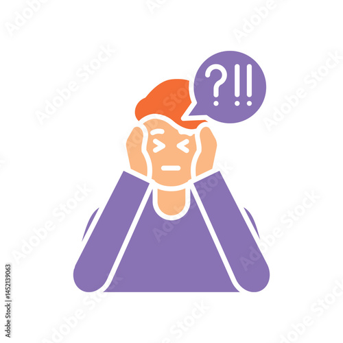 Anxiety emotion color flat icon for digital and print projects.