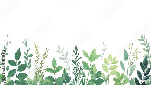 Wallpaper Mural Green leaf border with nature design. Torontodigital.ca