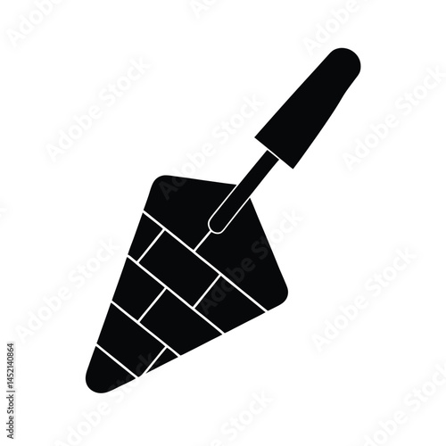 trowel masonry stencil icon silhouette vector illustration