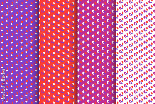 Dynamic Fluid Swirl Vector Patterns in Four Colorways