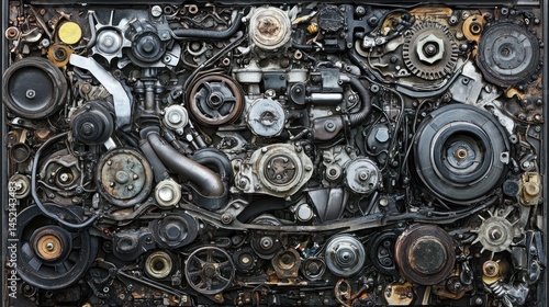 Complex Mechanical Assemblage: A Symphony of Gears and Parts
