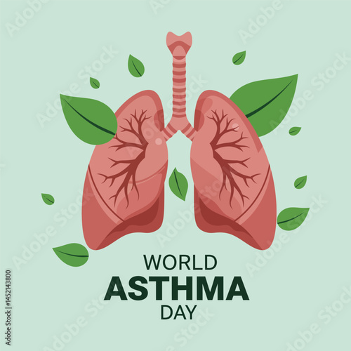 Flat Vector Illustration for World Asthma Day Awareness Campaign