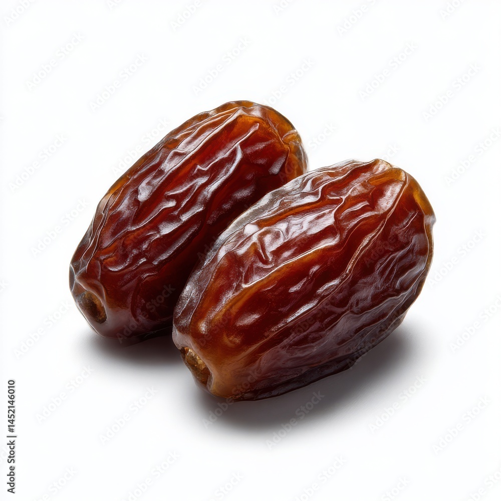 Two fresh dates isolated on white background Two fresh dates isolated on white background