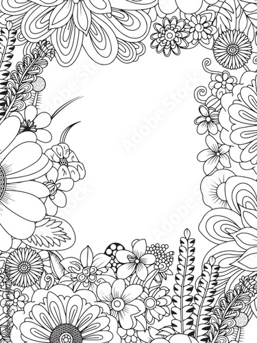 Detailed Botanical Zentangle Sketch