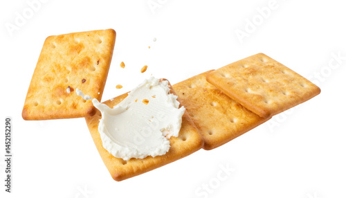 Flying Delicious Crackers with Cream Cheese Splash Cut Out 