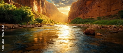 A river with a sunset in the background
