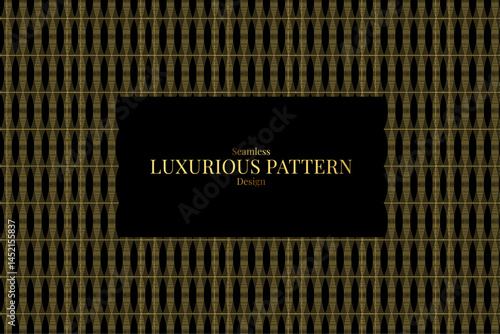 Luxury Golden Loop Seamless Pattern on Black Background