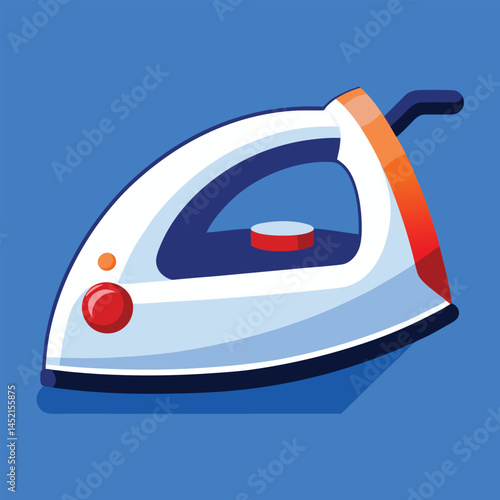 electric iron color vector illustration