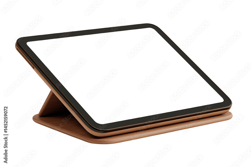 tablet stand with a blank screen on a transparent background tablet stand with a blank screen on a transparent background