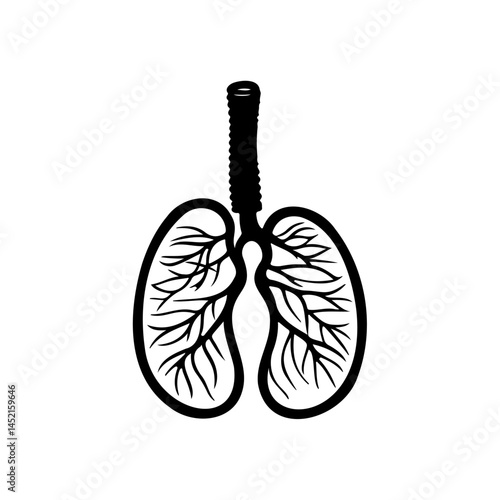 Graphic depiction of human lungs showcasing respiratory system illustration