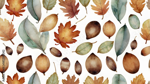 autumn leaves seamless pattern