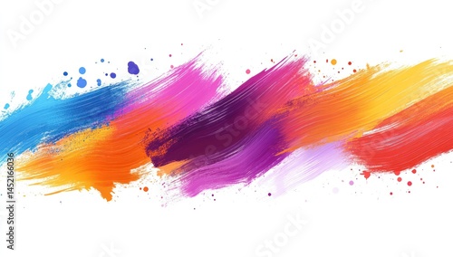 Abstract colorful paint strokes