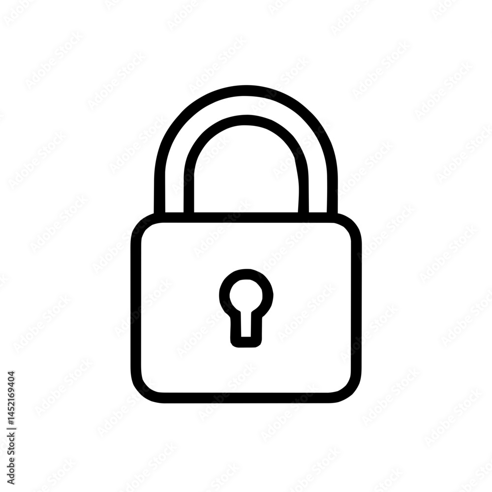 Simplified Lock Icon for Digital Security Simplified Lock Icon for Digital Security