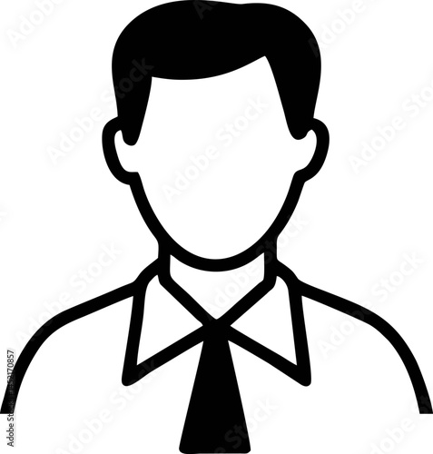 Man in suit bold outline illustration