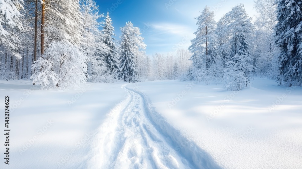 An inviting pathway winding through a snowy forest, showcasing the beauty of winter and the tranquil atmosphere that invites exploration and adventure in nature. An inviting pathway winding through a snowy forest, showcasing the beauty of winter and the tranquil atmosphere that invites exploration and adventure in nature.