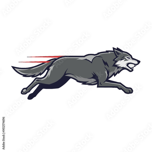 Running Wolf Illustration