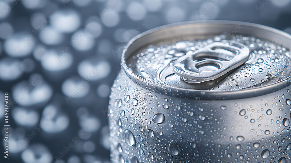 Closeup of soda can covered in water droplets on white background Closeup of soda can covered in water droplets on white background