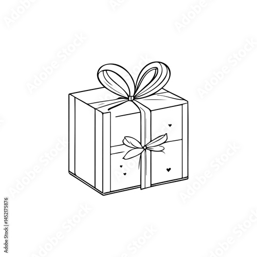 Charming gift illustration with decorative bows, evoking a sense of celebration