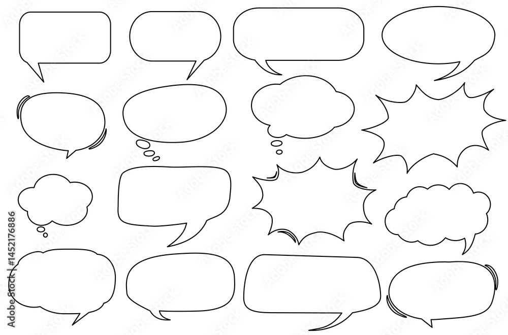 Fototapeta premium comic chat balloon. dialogue box vector set 