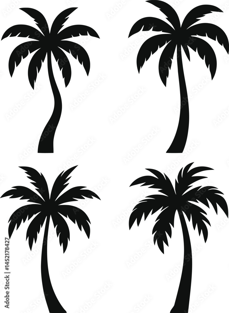 Fototapeta premium Tropical Palm Tree Silhouettes Collection 