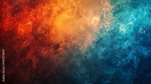 Wallpaper Mural Captivating abstract backdrop with orange, yellow, and blue gradient, grainy texture, and black noise elements. Torontodigital.ca