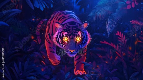Neon Tiger Jungle Night Prowl.