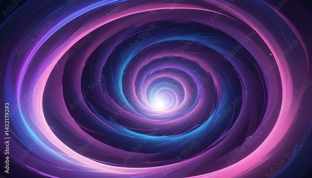 A vibrant and dynamic artwork showcases a mesmerizing spiral tunnel of purple and blue. A vibrant and dynamic artwork showcases a mesmerizing spiral tunnel of purple and blue.