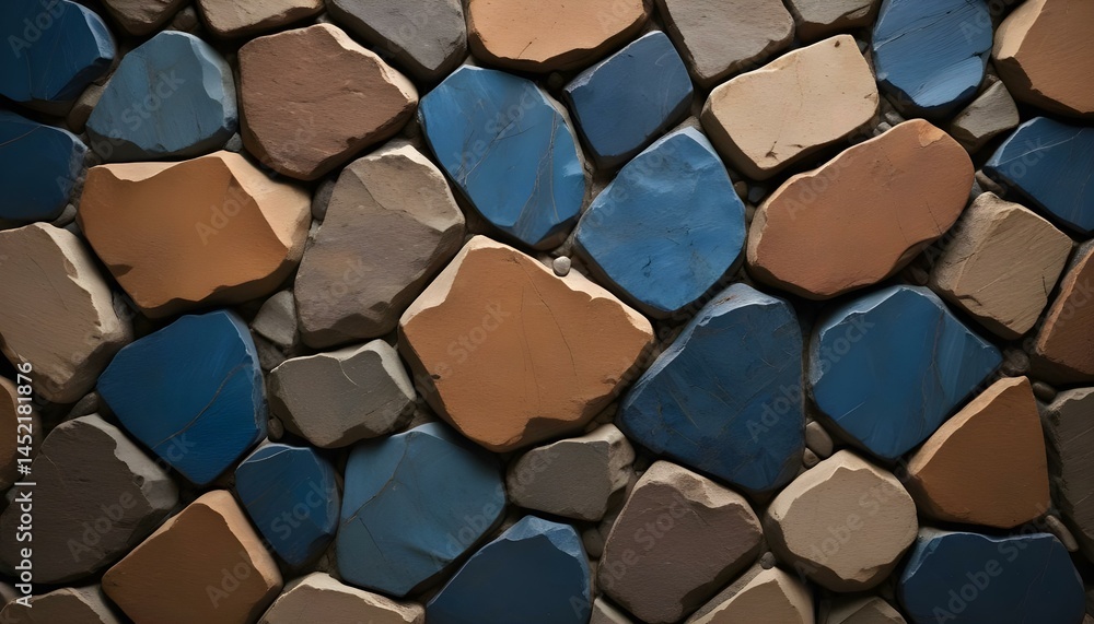 Fototapeta premium A beautiful and detailed shot showcasing a colorful and textured stone arrangement.