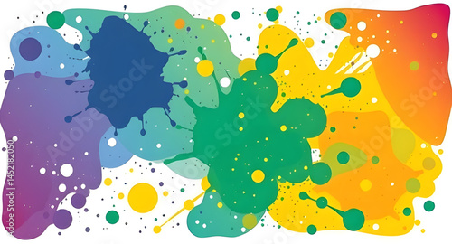 colourful splash seamless pattern with embroidery pattern vector