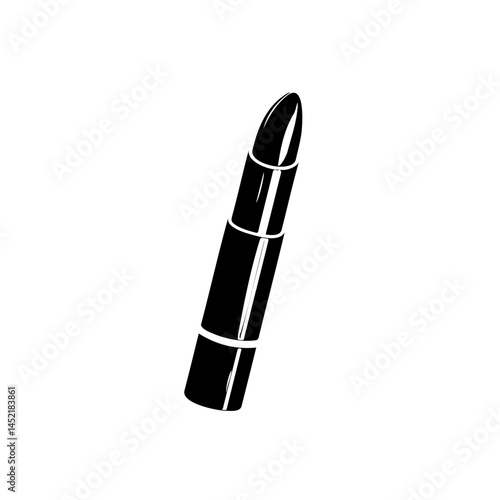 Elegant Monochrome Depiction: A Stylized Lipstick Illustration in Simple Design