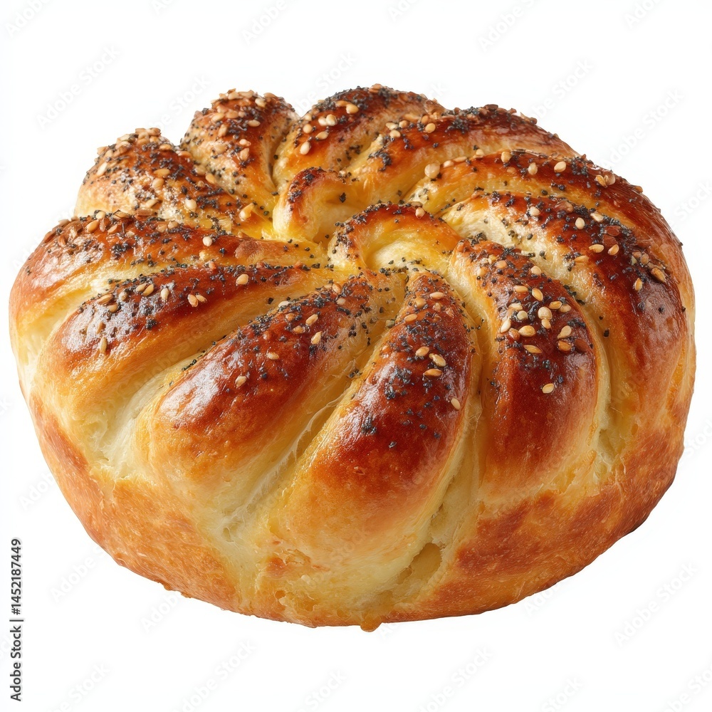 Fototapeta premium Delicious Golden Brown Poppy Seed Bread Loaf Baked to Perfection Artisan Bakery Product